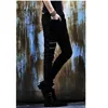 Оптовая мода подростков ночной клуб стилист костюмы тонкий черные джинсы двойной молнии дизайн повседневные брюки мужчины днища 29-34