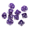 10Pcs Kleurrijke Hars Parel Gemmed Dices D10 Tien Gem Dobbelstenen Sterven Transparant (0-9) voor RPG Spelen Games DDG Set