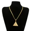 Nuovo arrivo Oro Illuminati Occhio di Horus Piramide egiziana con catena per uomo Donna Collana con pendente Gioielli Hip Hop247n