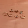 Set di anelli per nocche con giunto di loto vintage in argento antico/oro con pietre preziose false Knuckle Midi Mid Finger Tip Stacking Rings