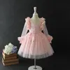 Moda dziewczyna Sukienka Różowa Princess Styl na specjalne okazje Suknia balowa z Bowknot za 3 4 5 6 7 8 lat