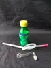 Mini Sprite Water Slang Glass Bongs Tillbehör, glasrökrör Färgglada Mini Multi-färgade handledningar Bästa skedglasrör