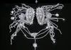 Mode Silver Crystal Rhinestone Shoulder Body Chain Halsband Smycken Bröllop Bridal Prom Dress Accessoarer Diamond Flower Wrap Collar