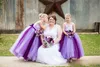 New 2018 Pretty Purple Flower Girl Dresses Floor Length Ball Gown Child Girl Wedding Dresses Girls Christmas Party Gowns