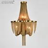 Vintage Bronze Lustre Éclairage Empire Français Post Chaîne En Aluminium Or Suspension Lampe Suspension Maison Lumière Suspendue Lustre pour Salon Hôtel Project Lights