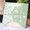 Whole Mint green party supplies laser cut mint green paper cardwhole blank wedding invitations 20168726061