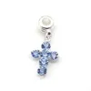 24pcs/lot Crystal Cross Shape Slide Necklace Pendant Multicolor Rhinestone Charm For DIY Free Shipping