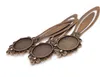 30pcs/lot Antique Bronze Cameo Flower Steel Bookmarks 20mm Round Cabochon Settings Jewelry Blank Charms 28x83mm