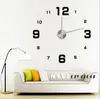 シンプルなデザインミラーナンバーステッカー壁時計の壁アートDIYの壁掛け時計アリルの3Dクォーツ時計時計DIYホームの装飾