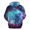 Mens Designer Hoodies för kvinnor Sweatshirt 3D Tryckt Stjärnor Nebula Hoodie Loose Tunna Casual Hoodies Jacka Pullovers