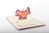 Laser gesneden Papier Uitnodigingen Handgemaakte Happy Christmas Greeting Cards 3D Kerstmis klokken Briefkaart Feestelijke feestartikelen