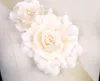 2019 Urocze Bridal Sashes Hand Made Flower Wedding Paski Tanie Dwa Kwiaty Bridal Sashes Belt Akcesoria