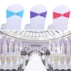 Stoel Sashes Bands Wedding Spandex Rekbare polyester elastische verwijderbare w buckle voor huishotel banket decoratie