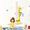 Autocollant mural toise pour enfants, papier peint décoratif, girafe de dessin animé, règle de hauteur en PVC, autocollants muraux, décoration de chambre à coucher, affiche d'art mural