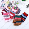 Vinter Vuxna Virkade Handskar Färgrik Stripe Strikkad Fingerless Glove 6 Färger Partihandel Vitens