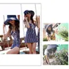 Bucket Hats Wholesale Fashion Style Women Lady Foldable Roll Up Sun Beach Wide Brim Straw Visor Hat Cap