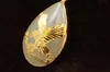Pendentif collier à breloques aigle blanc (eau) en jade incrusté d'or (futur)