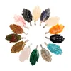 Aléatoire Multicolore Fantaisie Main Forme Naturel Flocon De Neige Obsidienne Unakite Énergie Positive Spirituelle Guérison Pendentif pour Bijoux DIY Taille 43 * 25mm