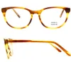 Montures de lunettes pour femmes à la mode Lunettes de créateur Monture optique en acétate marron à monture complète avec verres transparents Noir en haute qualité Remise