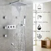 Ensemble de robinets de salle de bains et de douche, cascade, pomme de douche chromée, produits de salle de bains, accessoires, robinet mitigeur d'eau de bain-douche mural