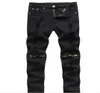 Märke Ripped Jeans Men Knähål Zipper Biker Jeans Men Slim Skinny Förstörda Torn Jean Byxor Rädsla för Fod Jeans J161202