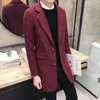 Wholesale- Men's new fall Gentleman and long sections Trench High quality men's woolen coat