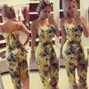 Partihandel - Kvinnor Jumpsuit 2016 Sommar Sexig Playsuit Bodycon Party Floral Print Jumpsuit Romper Byxor Clubwear Bodysuit Gratis Shippin