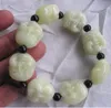 White jade (the Buddha's first eight beads) bracelet * fine hand-carved, bring good luck