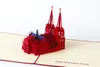 greeting cards pop up cards hollow laser cutting 3D DER KOLNER DOM cards handmade birthday party decorations party favors