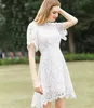 Zomer damesmode High-taille Lace Party Jurken Dames Sexy Hol Korte Mouwen Jurken Meisjes Mooie A-Line Kwastjesjurk