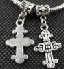 100 stks Gemengde Tibetaanse zilveren legering Cross Charms Hanger Dangle Beads Fit Europese Sieraden Maken Armband