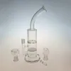 Cam Suyu Bongs Boru Viraj Oil Rig Türbin Disk percolator WP101 perc Dab Donanımları 18.8 Erkek Hem Turbo Katmanı