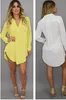 Summer Sexy V Neck Short Beach Dress Chiffon White Mini Loose Casual T Shirt Dress Plus Size Women Clothing1