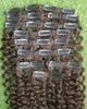 4 Dark Brown Kinky curly clip in hair extensions 9pcs african american clip in human hair extensions 100g afro kinky curly clip i3038141