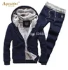 Venda por atacado- moda 2016 outono inverno novo conforto masculino mais veludo de veludo hooded hoodies moletom moletom casual calças jaqueta casaco