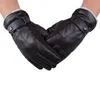 Vente en gros- FEITONG gants chauffants pour hommes hommes en cuir PU conduite d'hiver gants chauds en cachemire