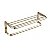 Copper zirconium gold chrome free standing brass racks shelf bars dispenser rack simple bathroom towel bar set Brief