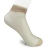 Vente en gros- Été Sexy Ultra-mince Transparent Cristal Soie Chaussettes pour Femmes Haute Élastique Noir Nylon Court Femelle DOTT