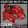 8gift For SUZUKI Hayabusa GSXR1300 96 97 98 99 00 01 13MY145 gloss red GSXR 1300 GSX - R1300 02 04 05 07 Fairing glossy red