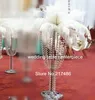 Elegante vaso de flor de metal Magro, acrílico cristal bead trumpet vasos peças centrais para decoração de casa de casamento