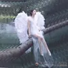 high quaity luxury white Ostrich feather angel wings Wedding home bar DIY decoration props nice shooting props EMS free shipping