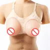 drop high quanlity straps on one piece silicone breast forms fake rubber boobs 600 g per pair A cup for trangender4497487