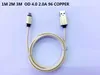 3 m 10ft od 4.0 2.0A 96 koperen snelheid laad aluminium metalen nylon gevlochten kabel micro USB-gegevens synchronisatie oplaaddraad voor telefoon 100 stks