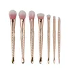 Fabriks direkt högkvalitativa borstar 7PCS Makeup Cosmetic Makeup Foundation Powder Blush Eyeliner Brushes Set DHL Gratis frakt