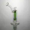 Pipes d'eau de bang en verre Bongs Pipe de percolateur en verre vert pour fumer des bongs