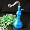 Accessoires de bangs en verre de narguilé en forme de vase coloré, pipe colorée fumant des tuyaux en verre incurvés tuyaux de brûleur à mazout conduites d'eau Dab Rig verre Bo