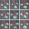 2017 nouveau mélange de mode 10 styles Alliage Éléphant Gouttes d'eau Coeur de tortue de mer FLEUR Papillon Turquoise Collier boucle d'oreille ensemble de bijoux