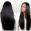 Vente chaude Silky Perruque Droite Simulation Cheveux Humains Full Straight Perruques Perruque De Couleur Naturelle Pour Les Femmes Noires En Stock