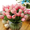 20 Adet Yapay Gerçek Dokunmatik PU Laleler Çiçek Tek Kök Buket Sahte Çiçekler Düğün Odası Ev Dekor