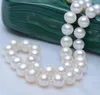 9-10mm White Natural Pearl Necklace 17 Inch 925 Silver Clasp